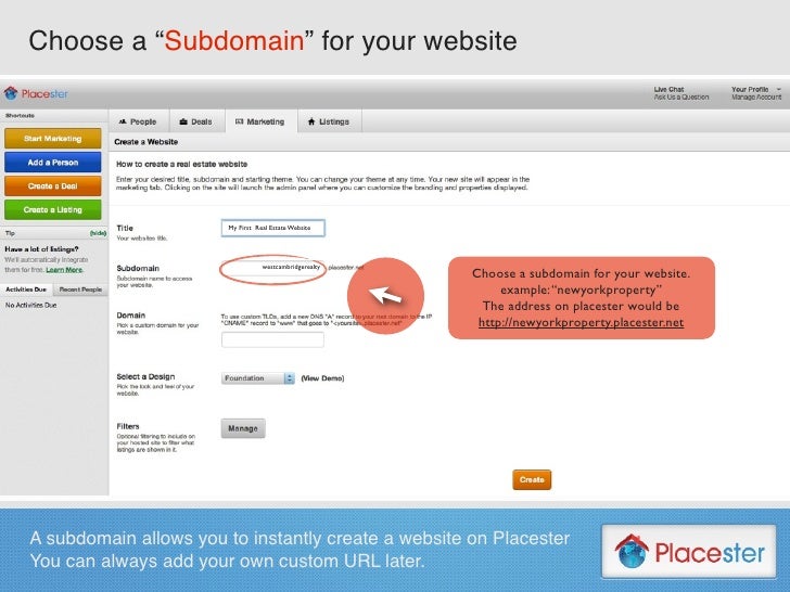 how to create a real estate website placester