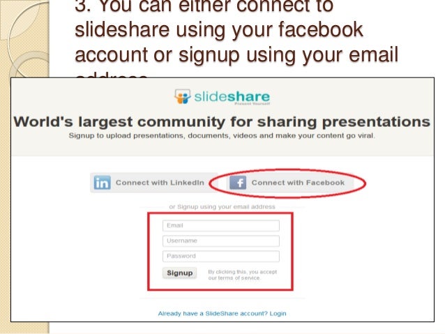 how to create a slideshare account slideshare account