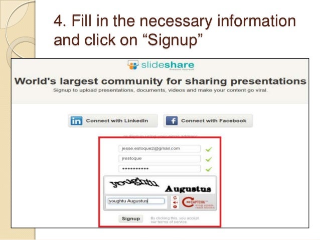 how to create a slideshare account slideshare account