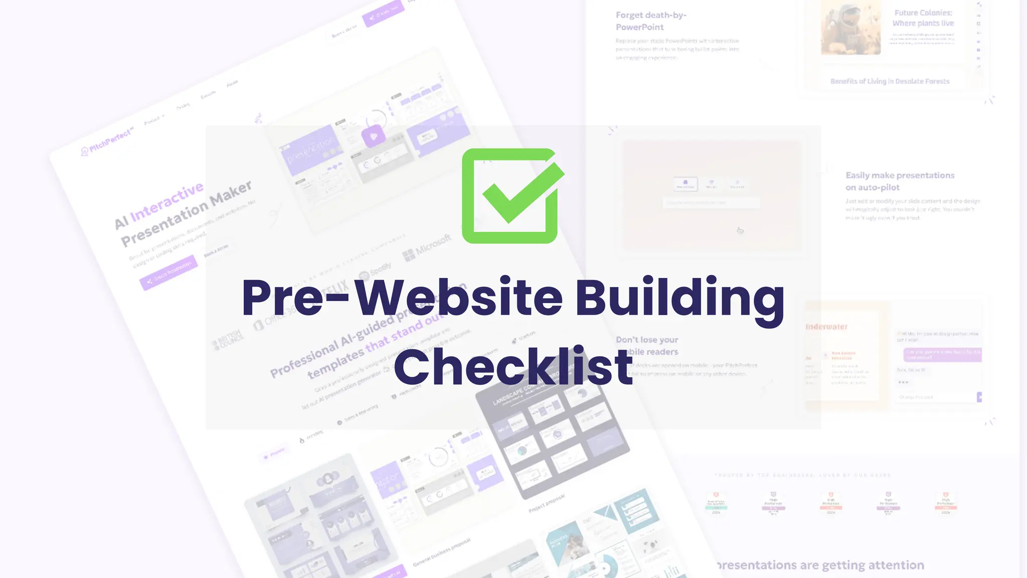 Pre-Website Building
Checklist
 