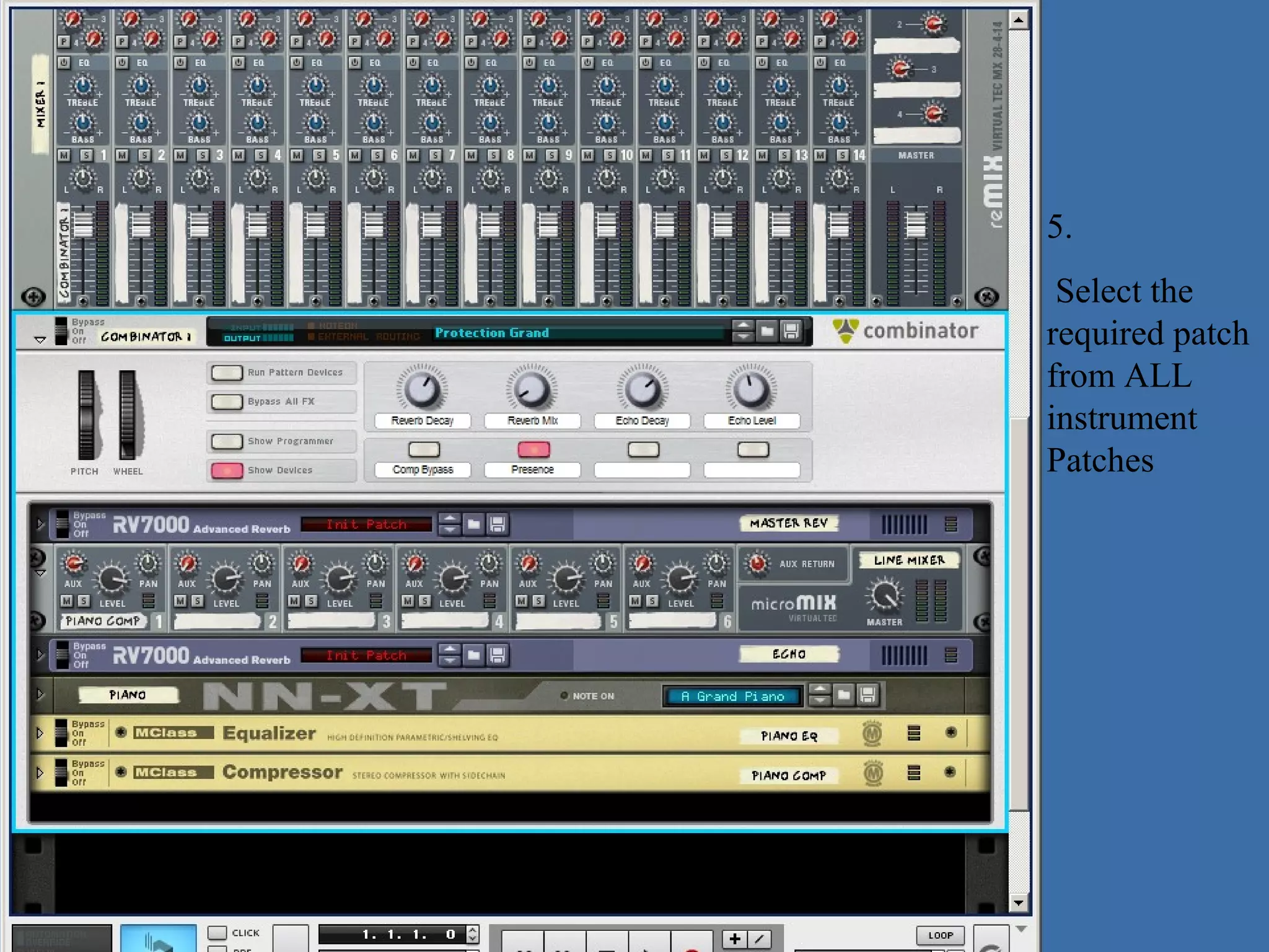 5.
 Select the
required patch
from ALL
instrument
Patches
 