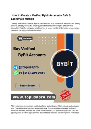 Bybit Statement.pdf How to Create a Verified Bybit Account – Safe & Legitimate Method.pdf