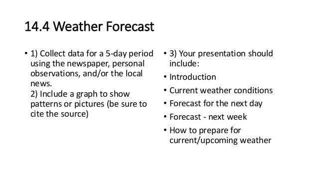 How to write a weather forecast