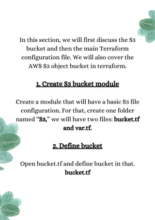 How to create aws s3 bucket using terraform | PDF