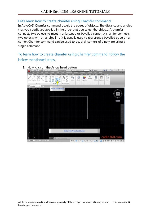 How to create chamfer using AutoCAD chamfer command