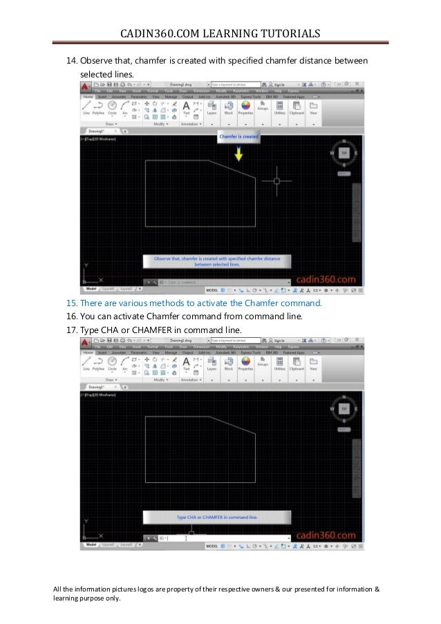 How to create chamfer using AutoCAD chamfer command