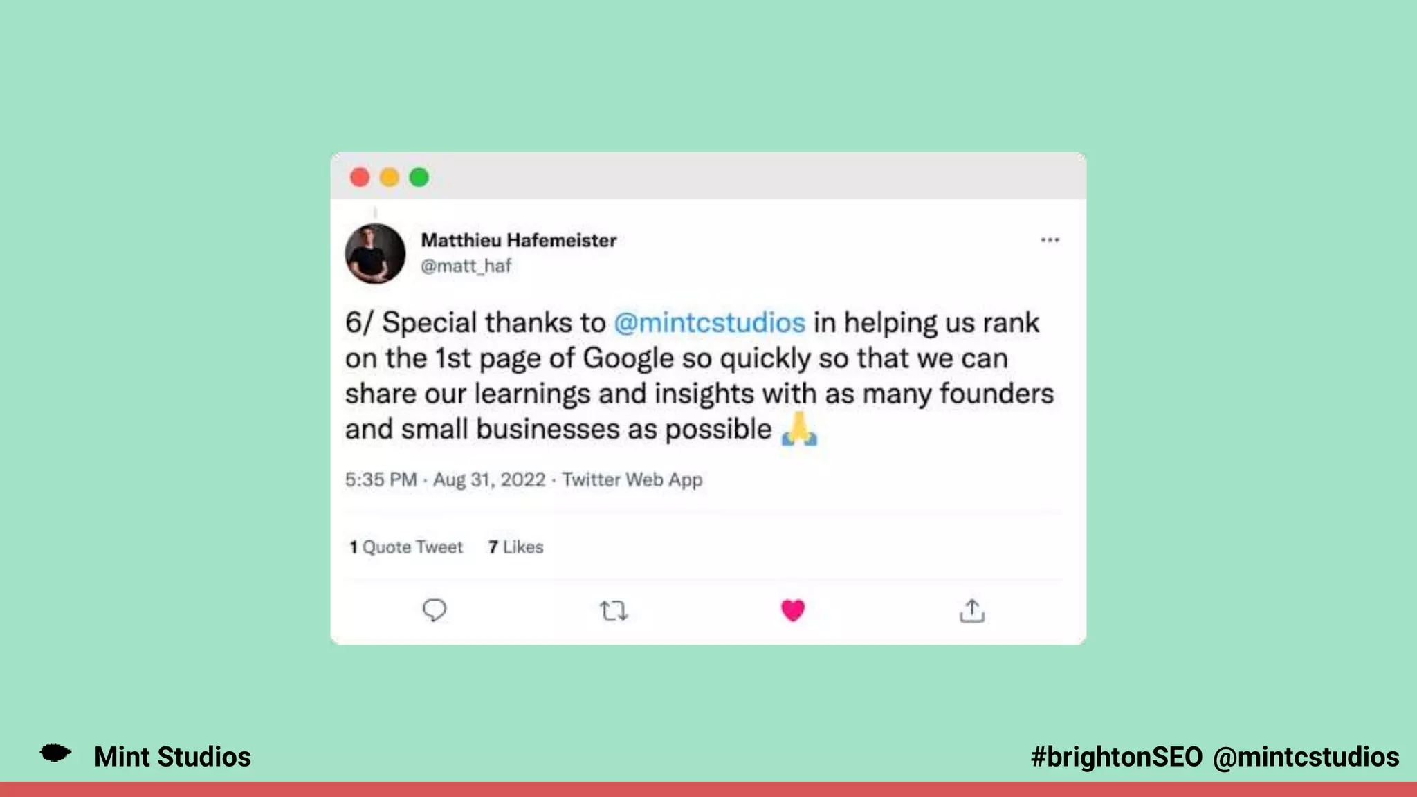 Mint Studios @mintcstudios
#brightonSEO
 