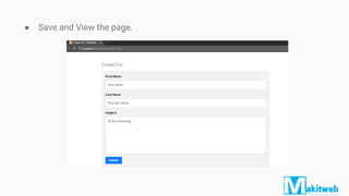 ● Save and View the page.
 