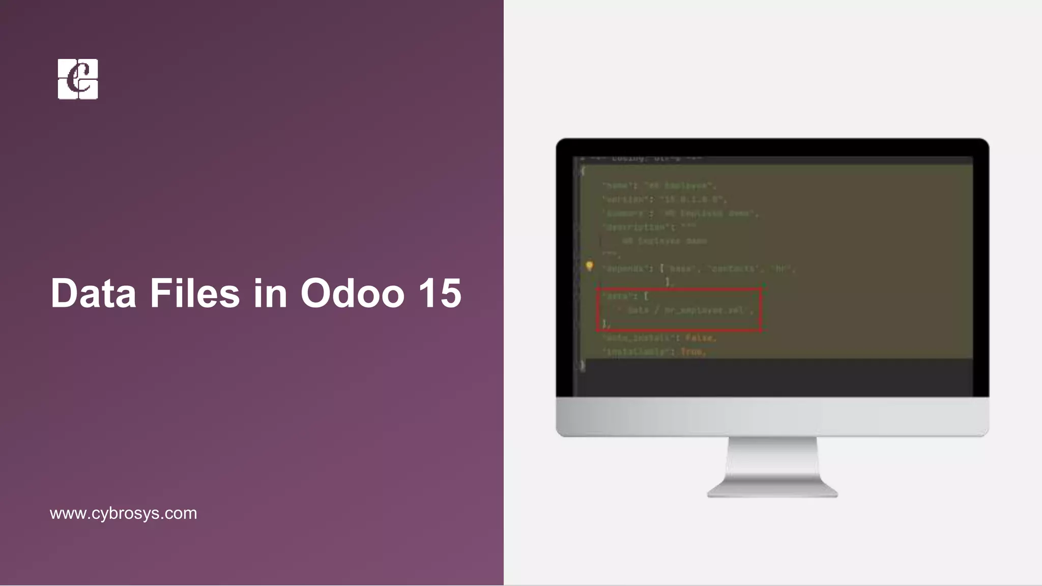 Data Files in Odoo 15
www.cybrosys.com
 