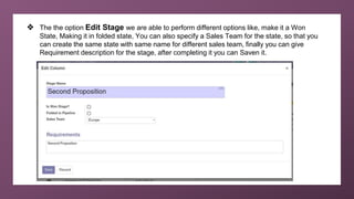 How to Create Edit Stages in Odoo 14 CRM | PPTX