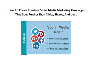 How To Create Effective Social Media Marketing Campaign
That Goes Further Than Clicks, Shares, And Likes
 