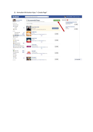 2) Kemudian klik button hijau “+ Create Page”
 