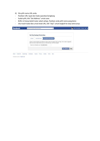 6) Sila pilih nama URL anda.
- Pastikan URL rapat dan tiada spacebar/sengkang
- Sudah pilih, klik “Set Address” untuk save.
- #URL ini hanya boleh tukar sekali sahaja. Pastikan anda pilih nama yang betul.
- Jika masih tiada idea untuk letak URL, klik “skip” untuk langkah ke step seterusnya.
 