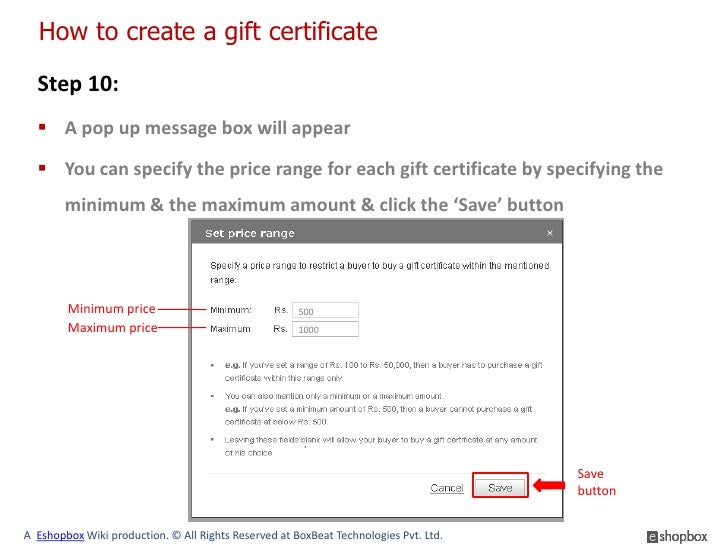 how to create gift certificates