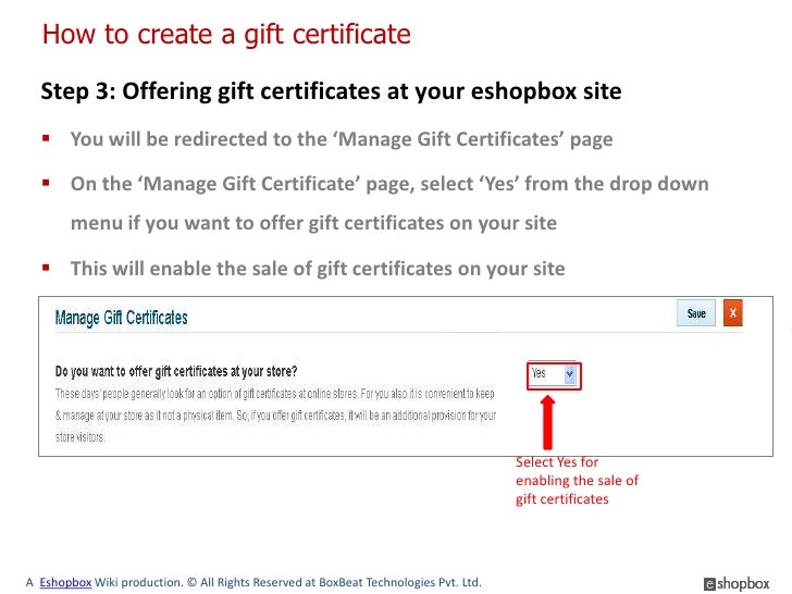 how to create gift certificates
