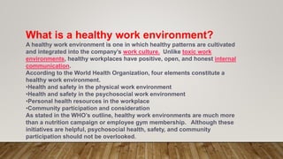 HOW TO CREATE HEALTHY ENVIRONMENT IN WORKPLACE (21MBA2944).pptx