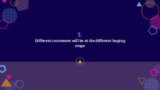 3.
Different customers will be at the different buying
stage
 