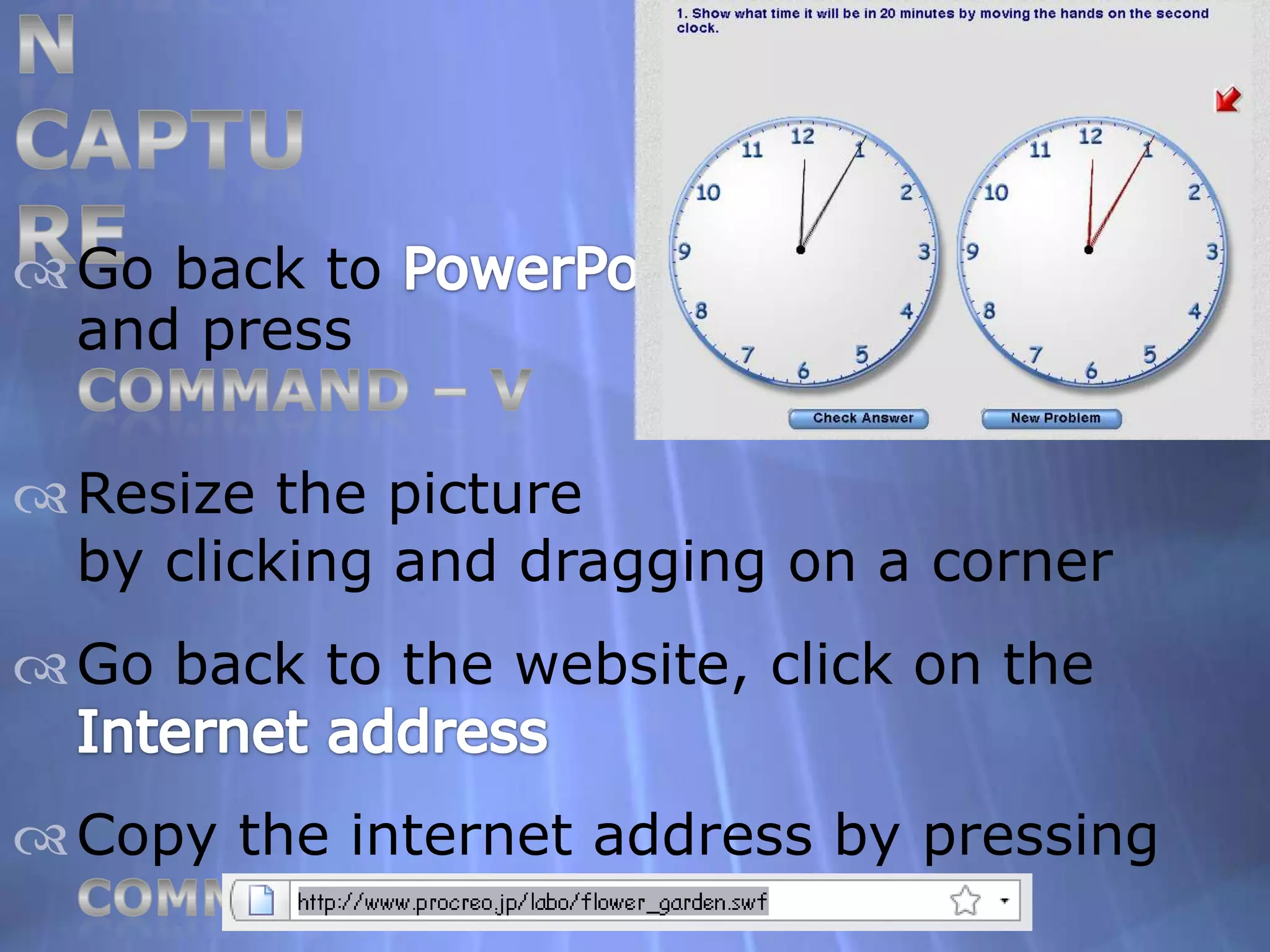 Go to the Website you want your students to link to