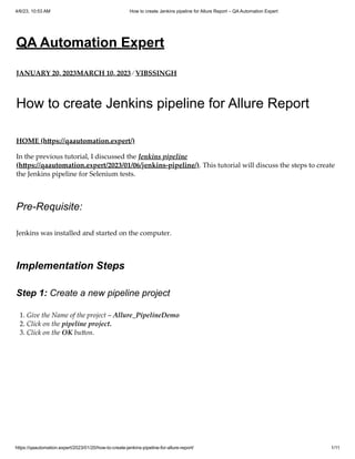 How to create Jenkins pipeline for Allure Report – QA Automation Expert.pdf