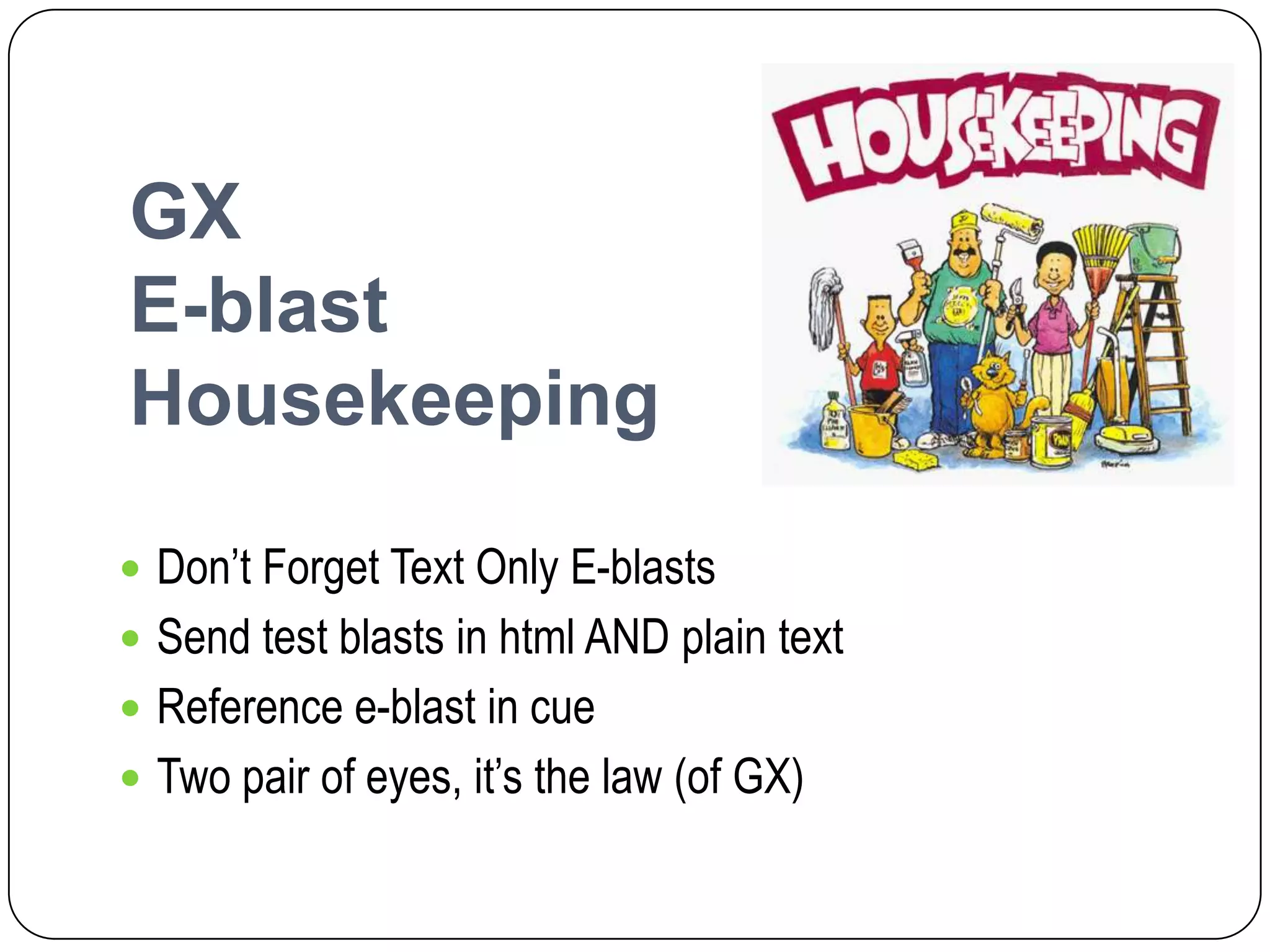 Should be readable at a glance; mobile worthyTell a storyBuild a narrative; longer only as exceptions and if compelling