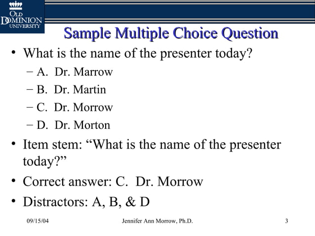 How to create multiple choice questions | PPT