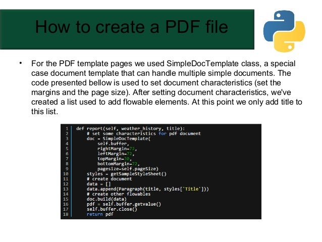 how to create pdf files in a python django application using reportlab
