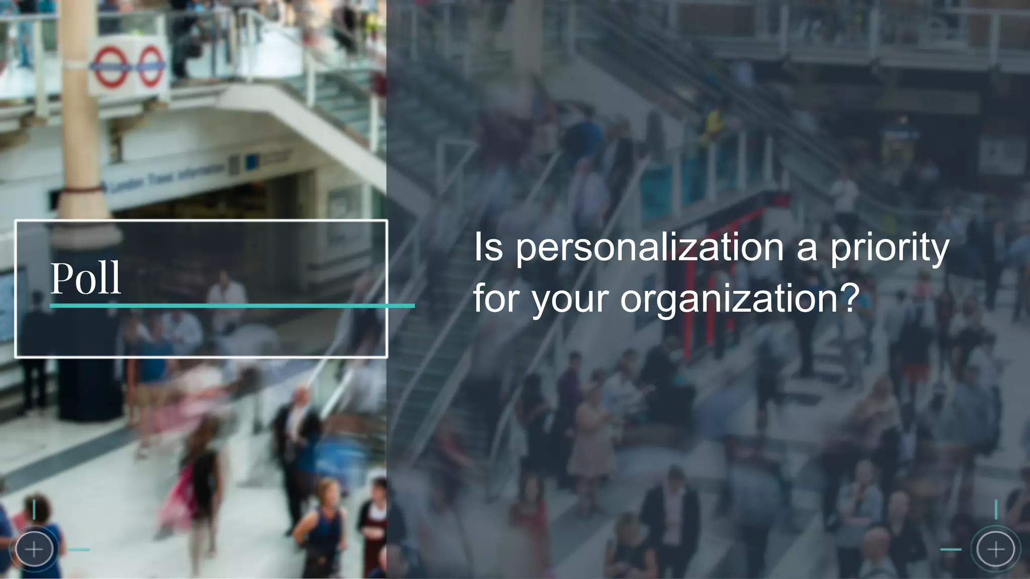 Poll
Is personalization a priority
for your organization?
 