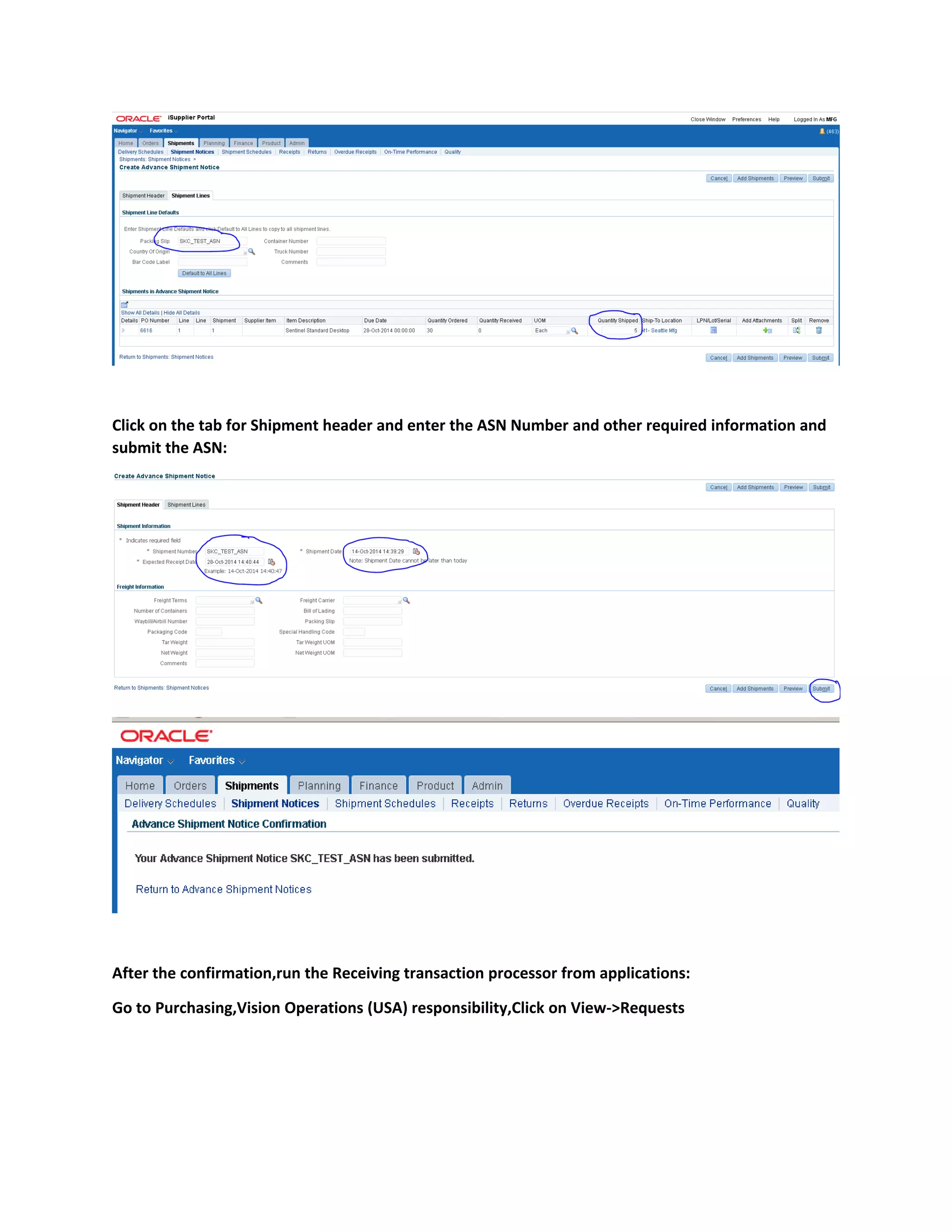 How to create PO with ASN | PDF