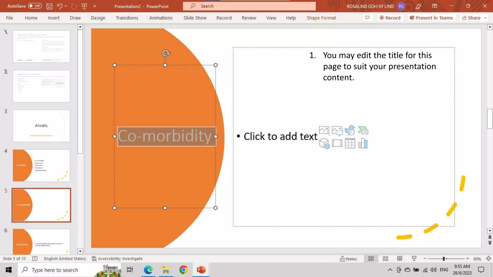 CREATED BY ROSALIND SHARON GOH CYBERJAYA
1. You may edit the title for this
page to suit your presentation
content.
 
