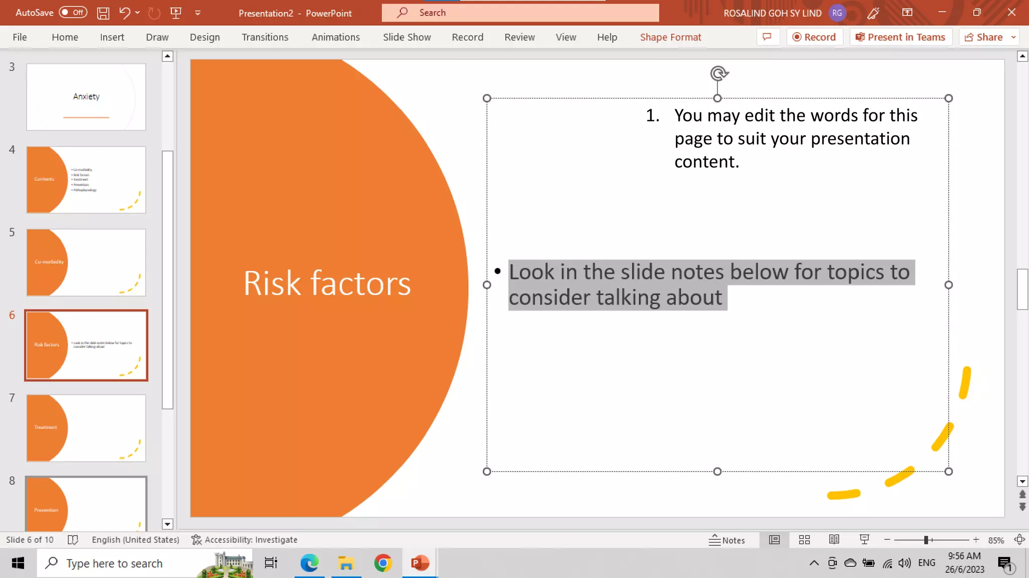 CREATED BY ROSALIND SHARON GOH CYBERJAYA
1. You may edit the words for this
page to suit your presentation
content.
 