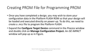 How to Create and Program Flash PROM XCf04s on Spartan 3E | PDF