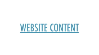 WEBSITE CONTENT
 