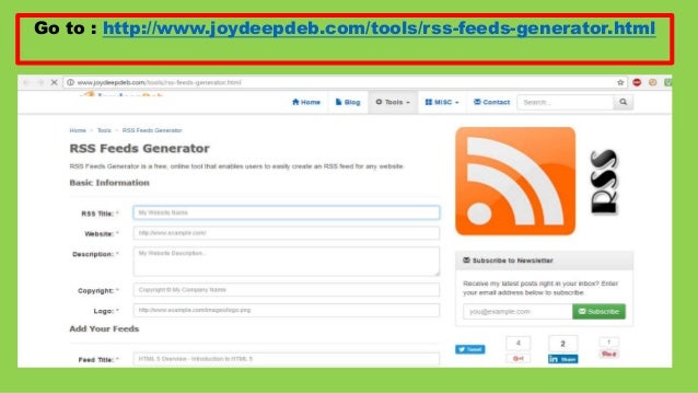 generate rss feeds