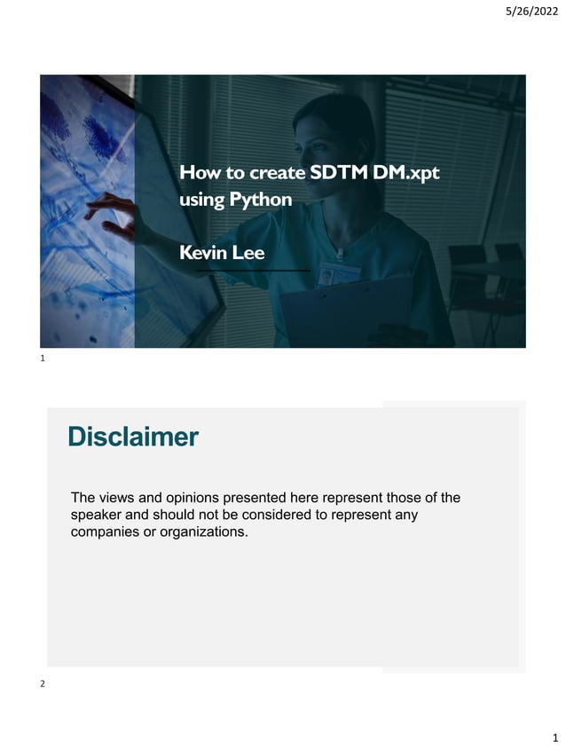 How to create SDTM DM.xpt using Python v1.1 | PDF | Programming ...
