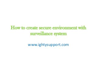 How to create secure environment with
surveillance system
www.ightysupport.com
 