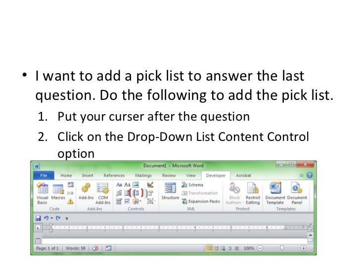 How to create simple fillable forms using word