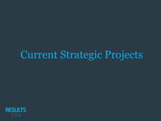 Current Strategic Projects
 
