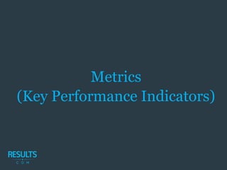 Metrics
(Key Performance Indicators)
 
