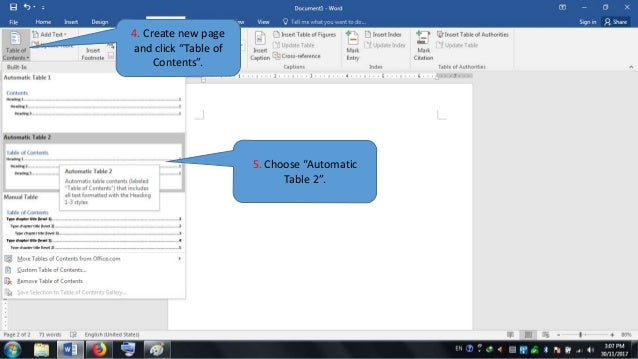 Format Or Customize A Table Of Contents In Word