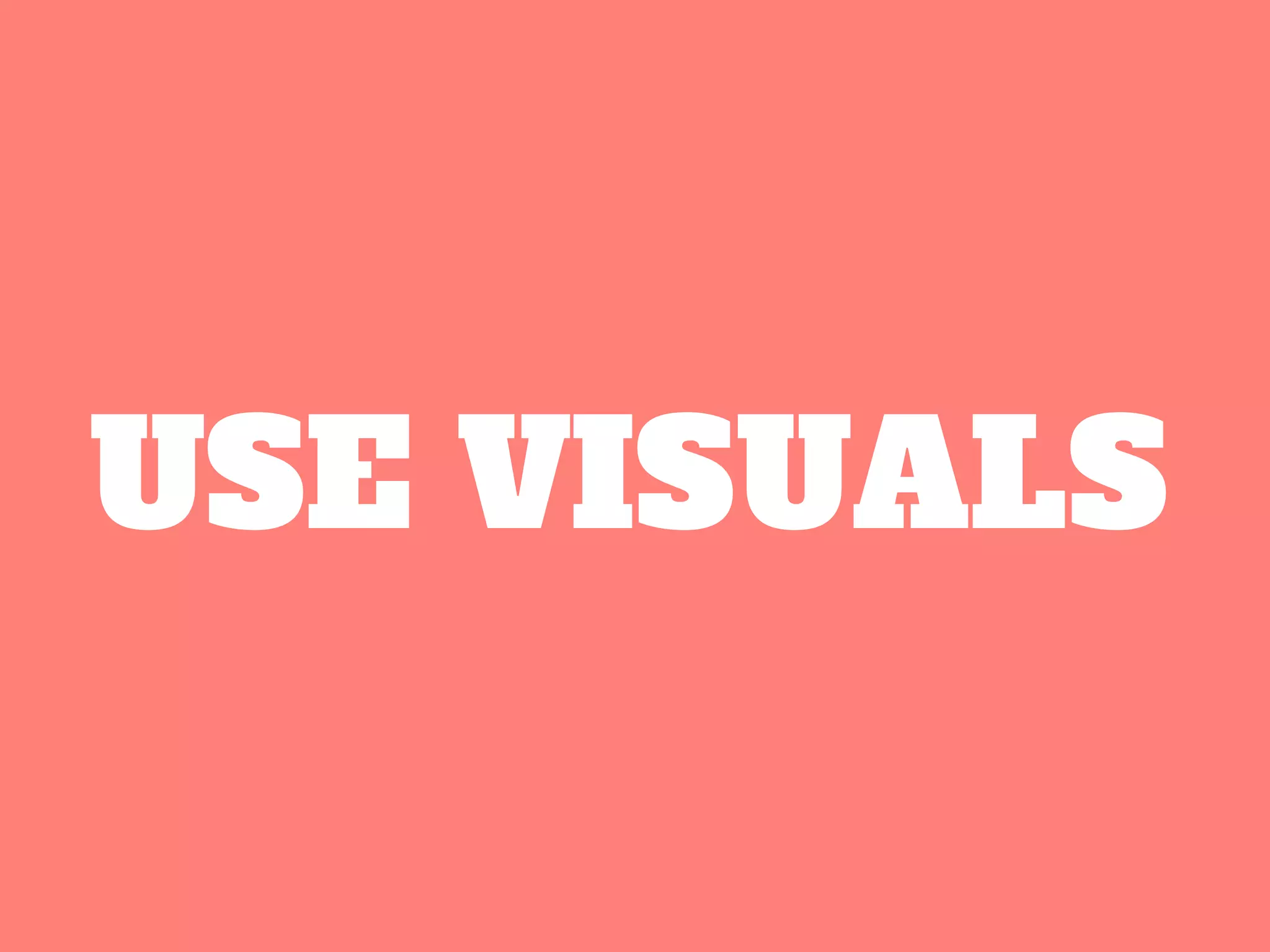 USE VISUALS
 