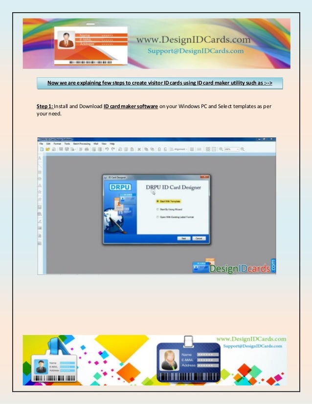 how to create visitor id cards using id card maker utility