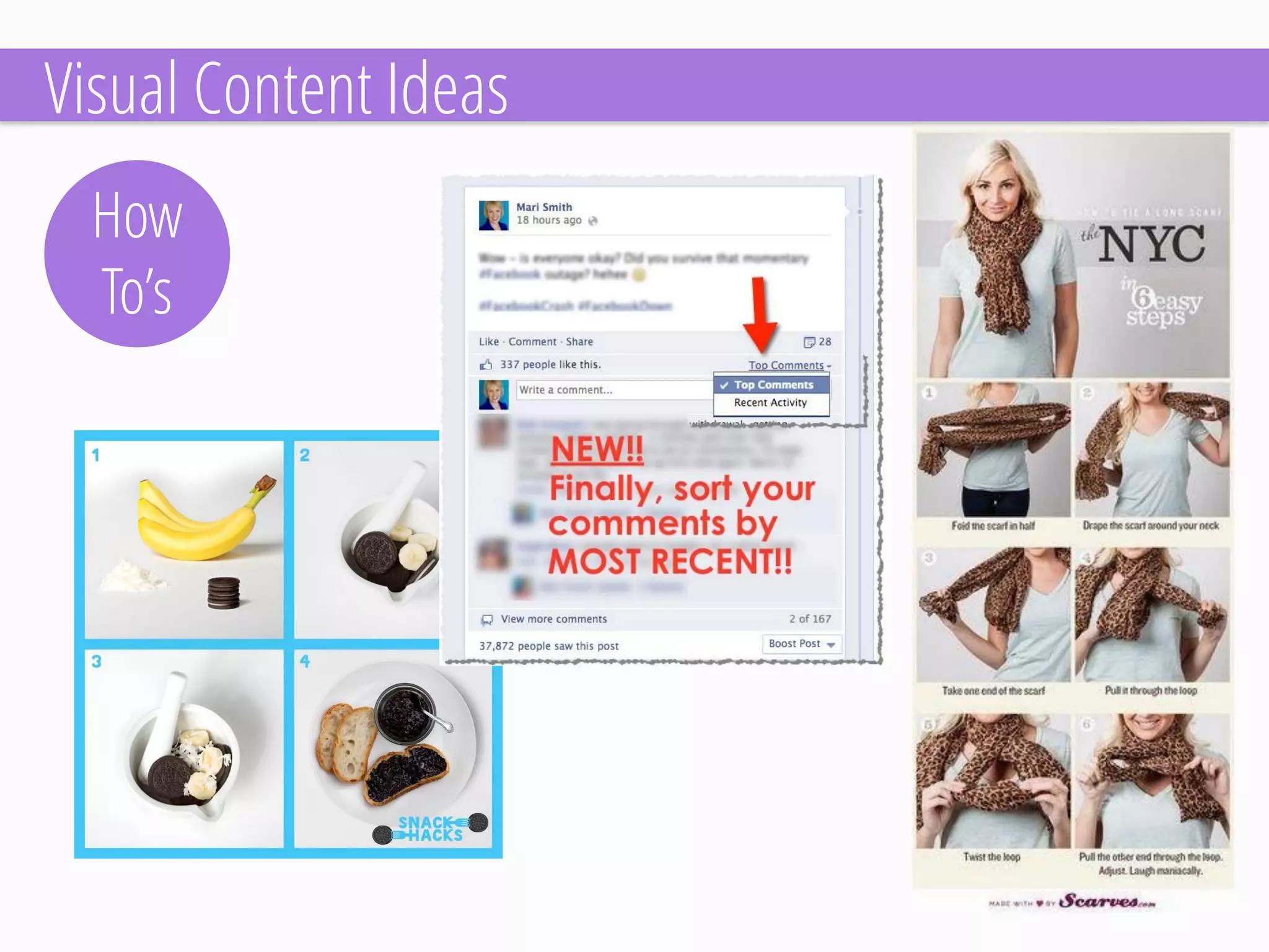How To’s 
Visual Content Ideas  