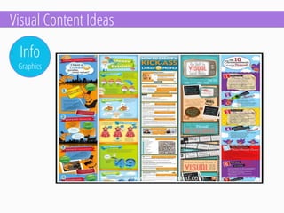 Info 
Graphics 
www.sociallysorted.com 
Visual Content Ideas  