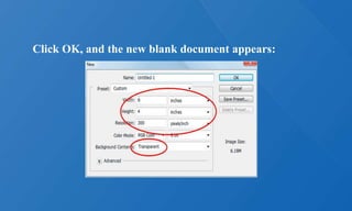 Click OK, and the new blank document appears:
 