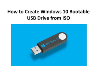 How to Create Windows 10 Bootable
USB Drive from ISO
 