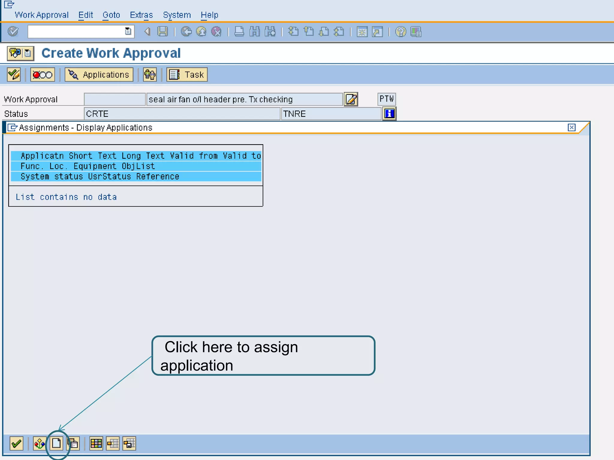 Click here to assign
application
 