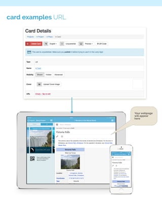 card examples URL 
Your webpage 
will appear 
here 
 