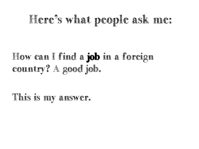 how to get a job overseas