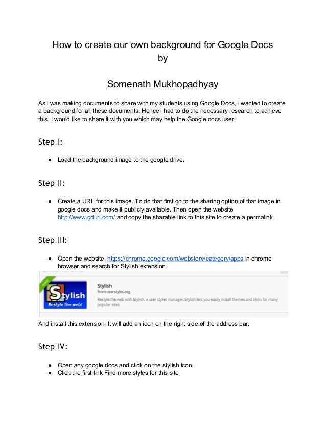 how to make a background picture in google docs