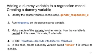 Multiple regression: creating a dummy variable and an interaction | PDF